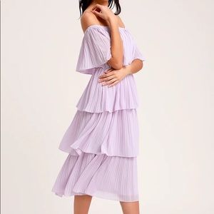 Lavender ruffle midi